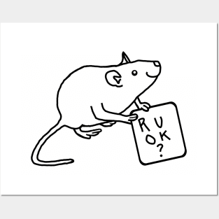 Rat Wants to Know Are You Okay Minimal Outline Posters and Art
